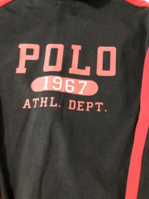 POLO ラルフローレン ブラック パーカー 1967 ATHL. DEPT. Ralph Lauren Men's Sz 2XL-Tall Polo ATHL. DEPT. Full Zip