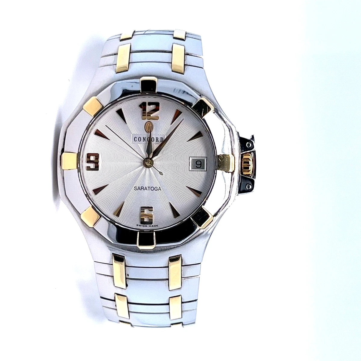 Concord saratoga 18k top gold mens watch