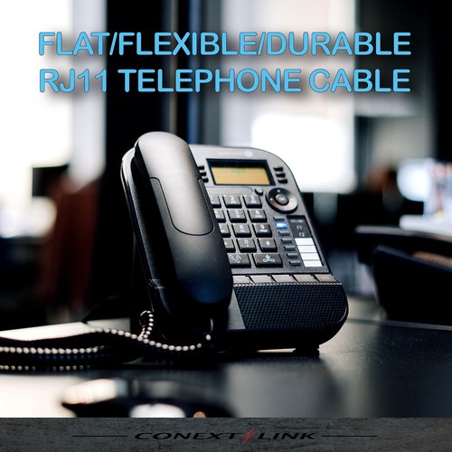 RJ11 6P4C Modular Telephone Extension Cable Phone Cord Line 15 Ft Black - Picture 4 of 5