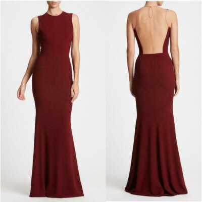 NWT Dress the Population Eve Crepe Mermaid Gown Dress XSmall