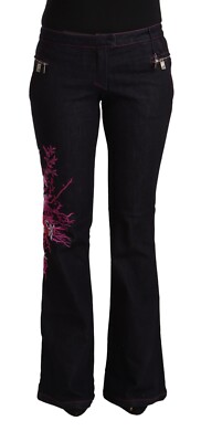 EXTE Jeans Black Cotton Stretch Mid Waist Cotton Flared Denim IT42/US8/M $300