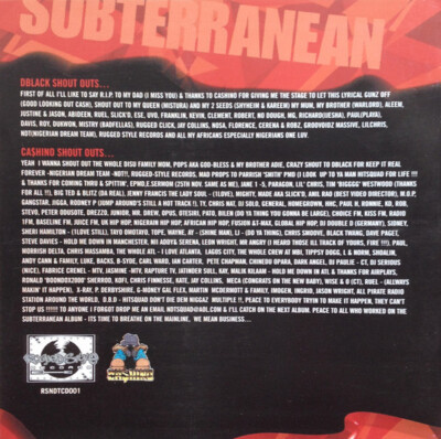 CD Rap Ca$hino Subterranean CD, Album 2001 Gangsta, Conscious (NM