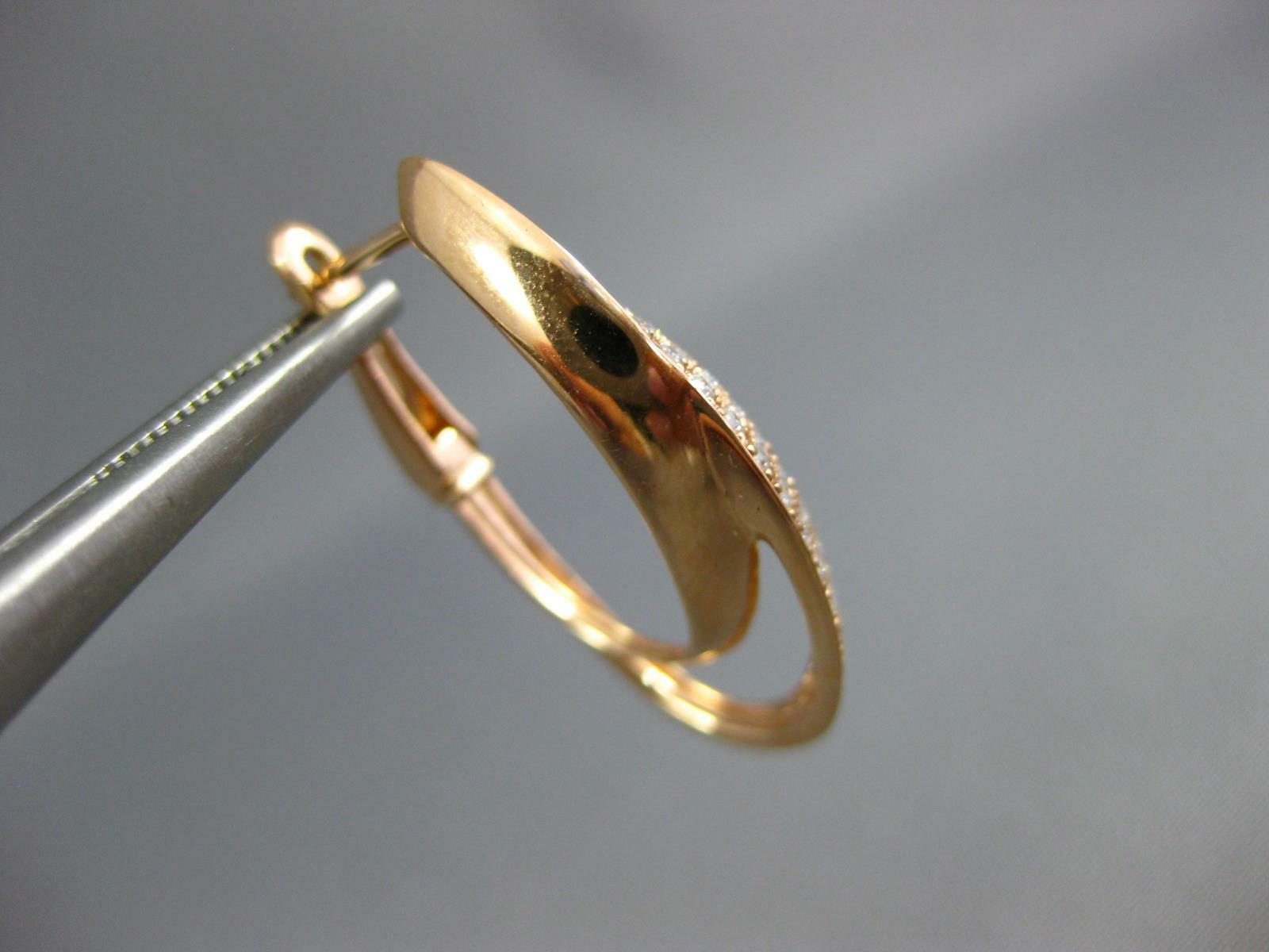 FILA ORECCHINI PENDENTI A CROCE CLIP SU CERCHIO .47 CT DIAMANTE ORO ROSA 18K 2 FILE OVALI
