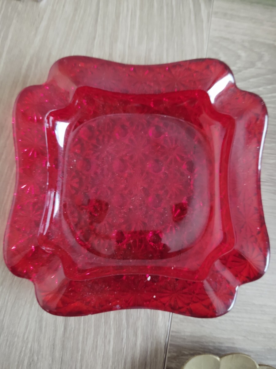 Exceptional vintage mid century modern Red Ashtray | eBay