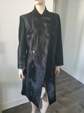 Jaeger Women's Black Ponyhair Leather Coat Size 8