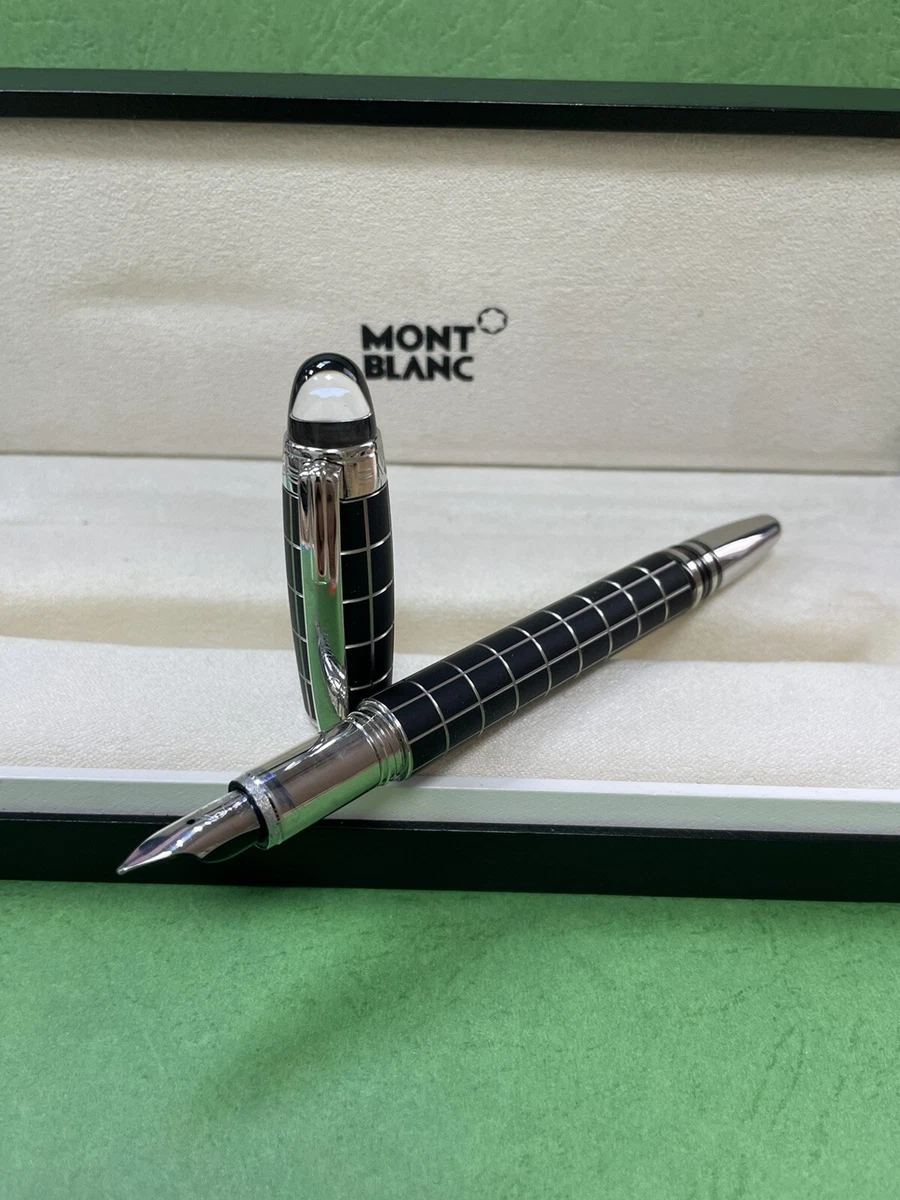 Authentic MONTBLANC Starwalker platinum Trims Matte Black Grid Fountain pen R