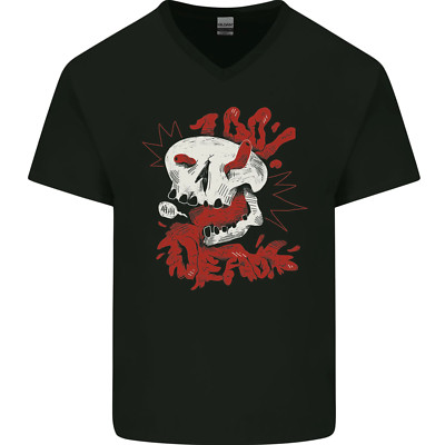 Im Dead Inside Skull Gothic Emo Mens V-Neck Cotton T-Shirt