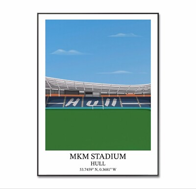Hull City Football Poster, Hull City MKM Stadium Print, Hull City Stadium Print§