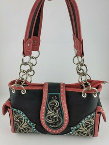 black and red purses