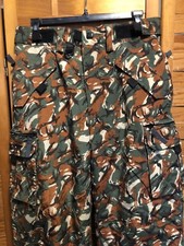 E408 TURBINE BOARDWEAR Cargo Snow Pants - Youth Large - Green Orange Camo