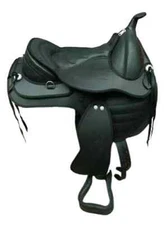 Synthetic Western Style Treeless Horse Tack Saddle sizes 14" to 18".