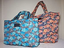 NWT Marc By Marc Jacobs Quilted Wildflower Sml/LG Tote, Gray Pinstripe/Eclipse