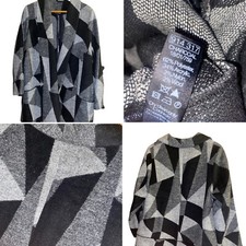M&co Plus Size 20 Black White Grey Check Soft Blazer Jacket Womens Shawl Collar