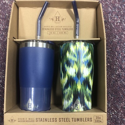 Heritage 20 oz. Double Wall Stainless Steel Tumbler, Set of 2 New 12 Hr  Cold | eBay