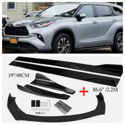 Front Bumper Lip Spoiler Kit Side Skirt Rear Lip For Toyota Highlander 2020-2022