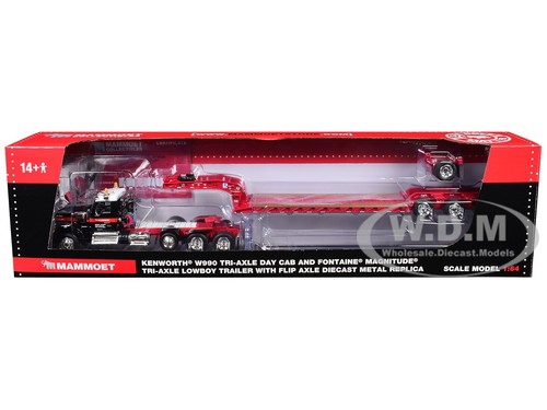 KENWORTH W990 DAY CAB W/LOWBOY TRAILER "MAMMOET" 1/64 BY DCP/FIRST GEAR 69-1869 - Picture 9 of 9