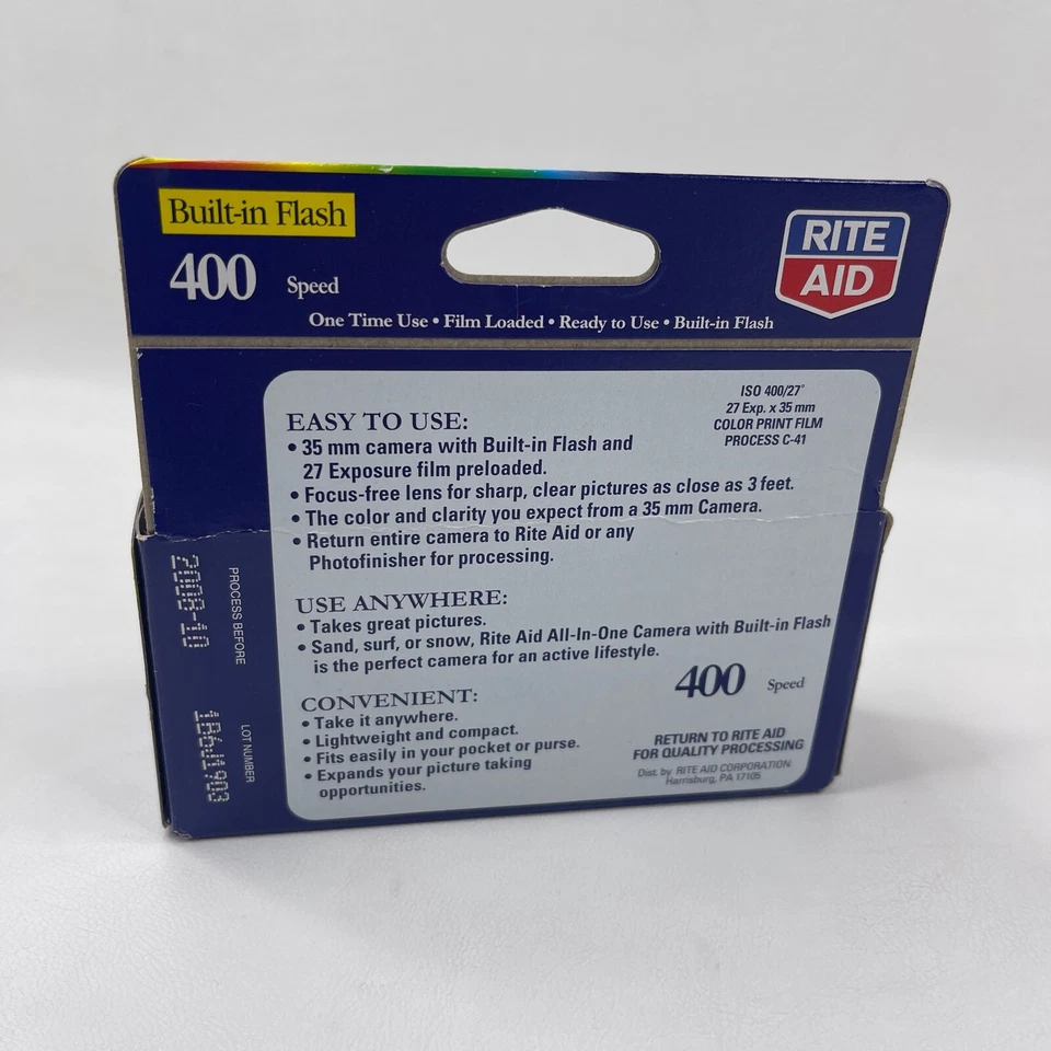 Flash incorporado para cámara todo en uno Rite Aid 27 exposiciones 400 velocidades 35 mm color Foto 2 de 2