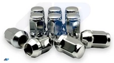 Lug Nuts Bulge Acorn Chrome 1/2-20 Chrome Set Of 10 Closed End 3/4” Hex