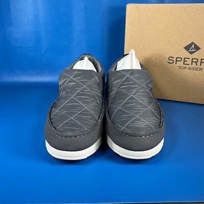 SPERRY Mens Gray Mixed Media Moc-sider Round Toe Platform Slip On Loafers 9.5 M Sperry Men Gray Mixed Media Quited Moc-Slider Slip-on  main image 2