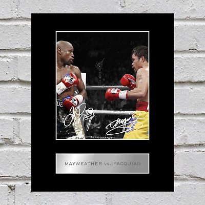 Floyd Mayweather Jr. vs. Manny Pacquiao signiertes Foto Display