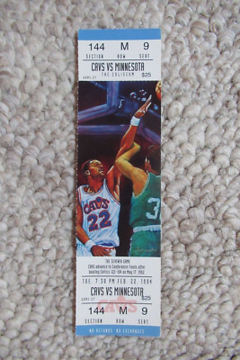 CLEVELAND CAVALIERS VS MINNESOTA TIMBERWOLVES 2/22/1994 FULL TICKET