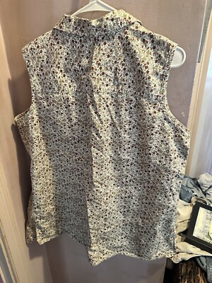 Route 66 Women s Button Down Shirt. Floral Tank Sleeves. Size 18.