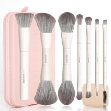 13-in-1 Dual-Ended Makeup Brush Set with Sponge Travel Case 7 Multi-Funct...