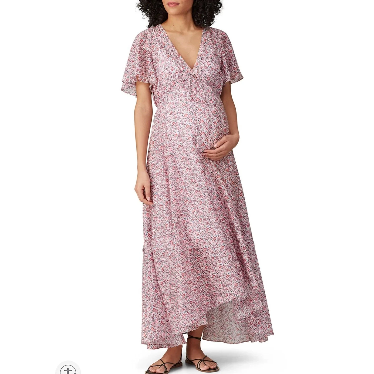 white christmas dresses Angel Maternity Sharon Maternity Day Dress in Soft Taupe main image 1