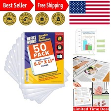 Reinforced Clear Sheet Protectors 50 Count - Heavyweight, Acid-Free, Top Loading