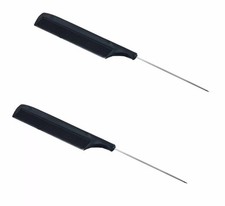 Tail Comb Metal Pin Rat Tail Hair Comb Parting Hair Styling Comb Set of 2  Black