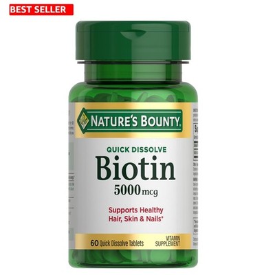 Nature s Bounty Biotin 60 Count - Quick Dissolve for Healthy Hair, Skin & Energy