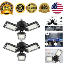 LED Garage Light Bulb E26 E27 80W 8000LM 6500K 2 Pack Deformable Panels
