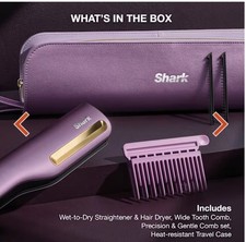 Shark SilkiPro Straightener+Dryer in one Tool BNIB Plum Satin 