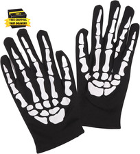 Halloween Skeleton Gloves, Costume Cosplay Accessory, One Size Fits All, 9.25 In