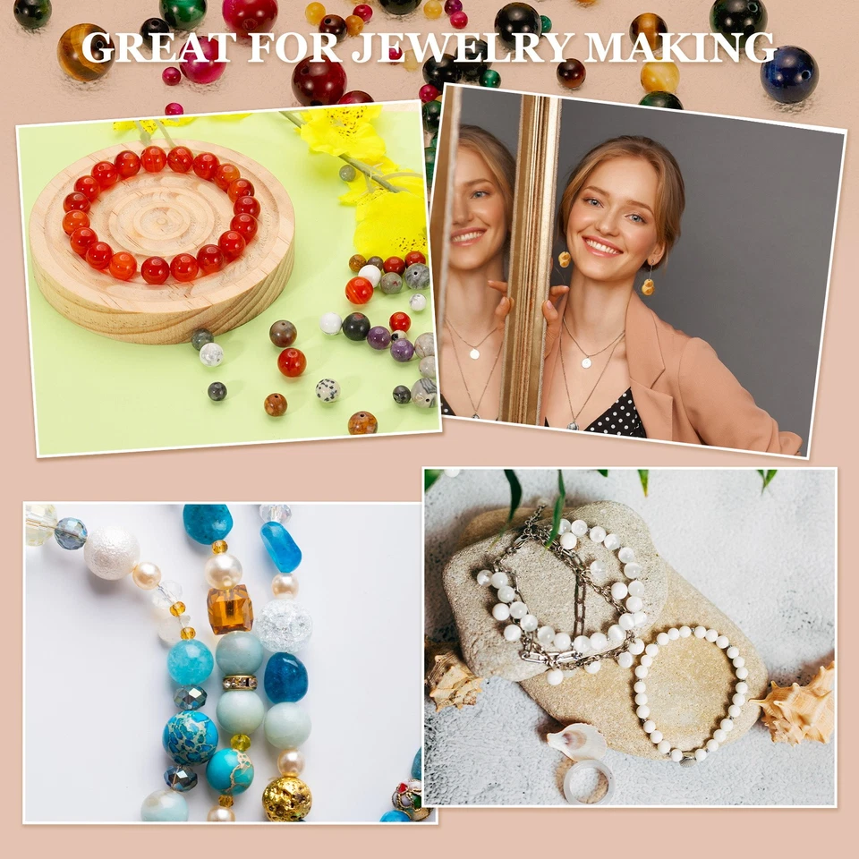 4mm Natural Stone Beads, 200Pcs Round Natural Gemstone, Deep Red Black - Image 4 of 4