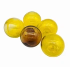 5 Vintage Blenko Hand Blown Art Glass Orbs Spheres Float Balls Yellow Amber MCM