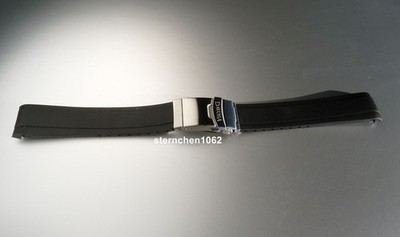 Davosa * Uhrenarmband * Ternos Kautschuk Band * Schwarz * 20-22 mm