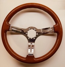C3 Corvette Mahogany Wood Steering Wheel 1968-1982 3 Spoke Chrome Auto Pro 1a11