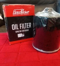 Harddrive 820-0703 Oil Filter with Hex nut  Harley Davidson BLACK