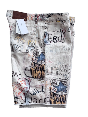 ナイキ Jordan Allover Print Men's Denim XXL NIKE AIR JORDAN ALL OVER PRINTED/LOOSE FIT MENS' DENIM SHORTS SIZE