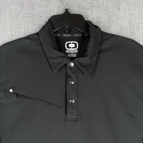 Ogio Polo Shirt w/ Chest Pocket Black 100% Polyester Men’s Size L - Picture 2 of 15