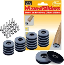 20PCS 3/4" Furniture Sliders, Chair Leg Floor Protectors for Carpeted & Hardwood