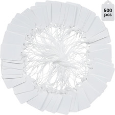 Price Tags with String Attached, 500Pcs White Smooth Surface Marking Merchandise