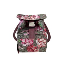 Gucci zaino in tela GG Blooms e finiture in pelle scamosciata