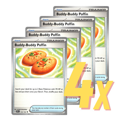 4x Buddy-Buddy Poffin PLAYSET TEF/PRE x4 Trainer Cards NM Pokémon TCG FAST SHIP