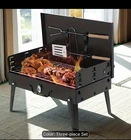 1pk Portable BBQ Charcoal Grill Compact Folding Cast Iron Grill Lightweight 