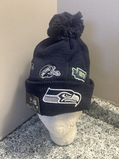 NFL NEW ERA SEATTLE SEAHAWKS WINTER KNIT CUFFED POM BEANIE ONE SIZE