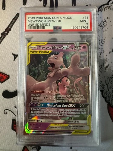 Mewtwo & Mew GX 71/236 - Graded Unified Minds Pokemon TCG - PSA 9 Mint