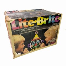 Vintage Lite Brite 1990 w/original box, Missing Pegs, 10 Sheets, tested, works