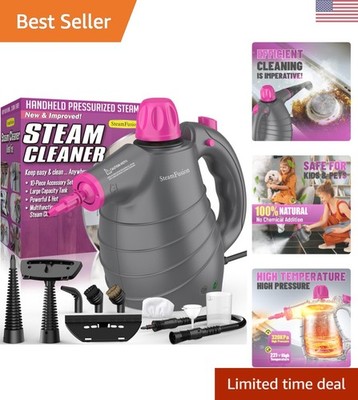 Versatile Multi-Surface Steam Cleaner with Safety Lock & 10 Accessories Included
